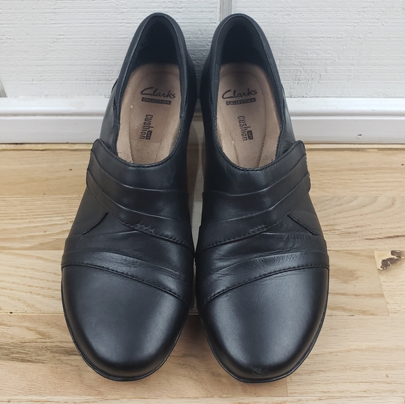 Clarks | Shoes | Clarks Collection Soft Cushion Insole Black Wedge | Poshmark
